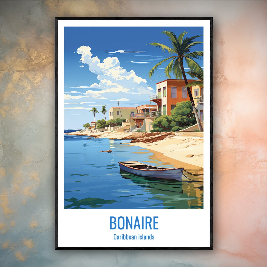 Bonaire Poster Bonaire Wall Art Bonaire Home Decor Bonaire Etsy