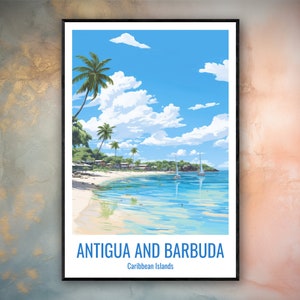 Antigua and Barbuda Travel Print Poster Antigua Barbuda Gift Vertical Adventure Wall Art Antigua Home Decor Caribbean Islands Gift Poster