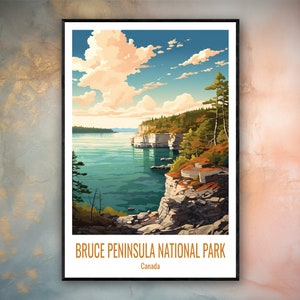 Bruce Peninsula National Park Travel Print Poster Bruce Peninsula Gift Vertical Adventure Wall Art Bruce Penin Home Decor Canada Gift Poster