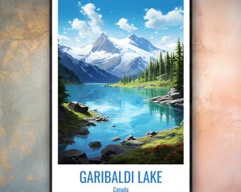 Garibaldi Lake Travel Print Poster Garibaldi Gift Vertical Adventure Wall Art Garibaldi Home Decor Canada Gift Poster