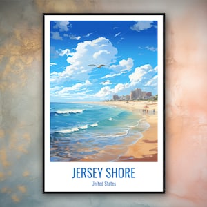 Jersey Shore Travel Print Poster Jersey Shore Gift Vertical Adventure Wall Art Jersey Shore Home Decor United States Gift Poster