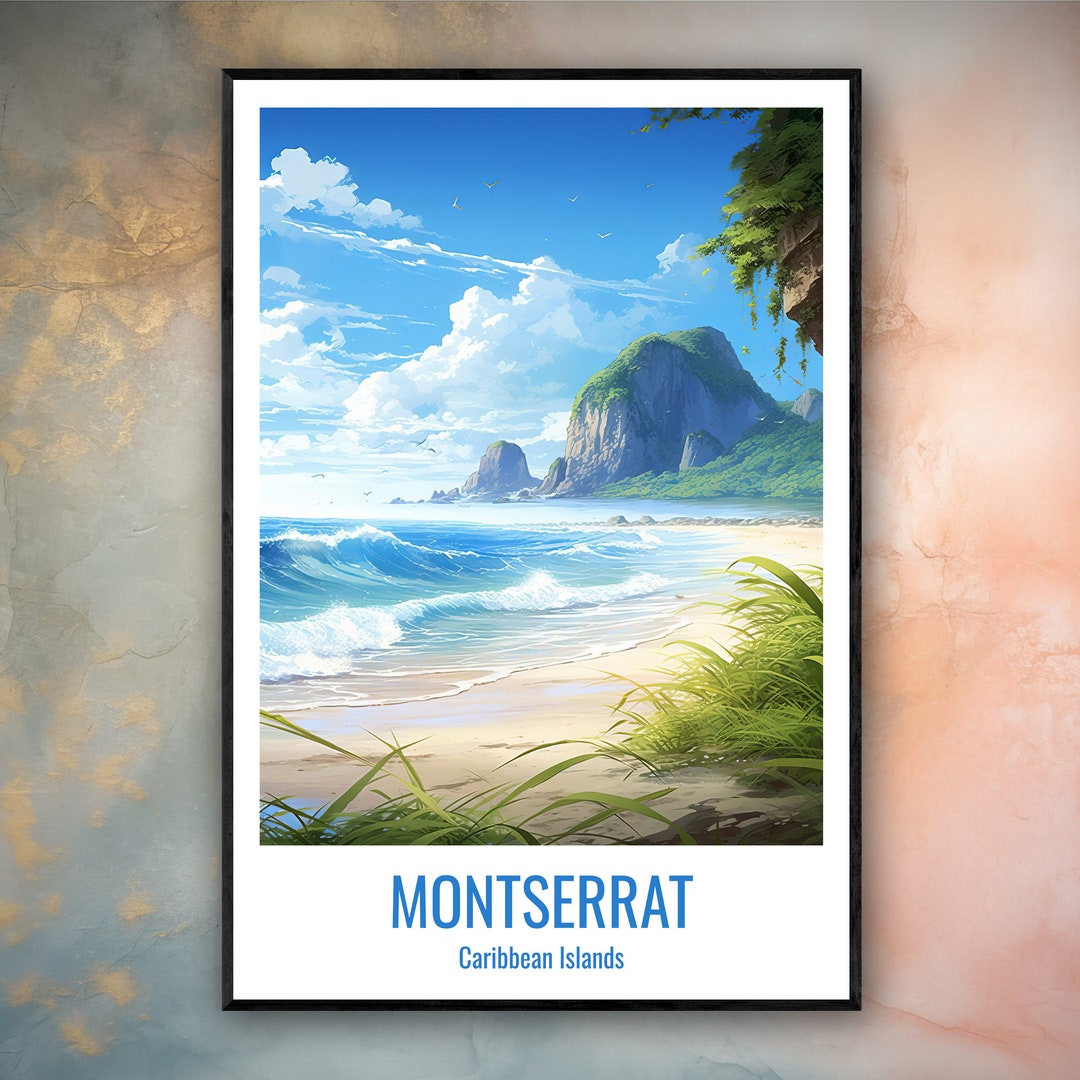 Montserrat Poster Montserrat Wall Art Montserrat Home Decor Etsy