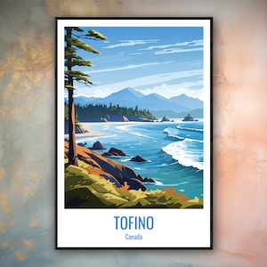 Tofino Travel Print Poster Tofino Gift Vertical Adventure Wall Art Tofino Home Decor Canada Gift Poster