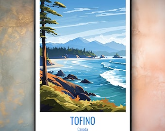 Tofino Poster | Tofino BC Wall Art | Vancouver Island Print | Canada Surf Gift | Pacific Rim Decor