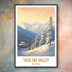 Taos Ski Valley Travel Print Poster Taos Ski Valley Gift Vertical Adventure Wall Art Taos Valley Home Decor United States Gift Poster