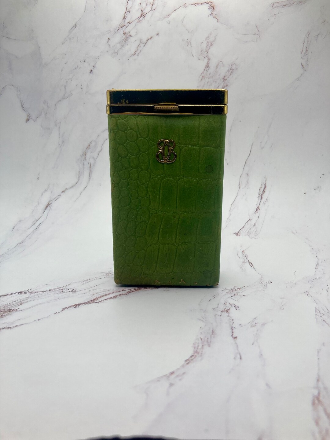 Vintage Buxton Green Faux Leather Cigarette Case Etsy