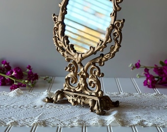 Ornate Cast Iron Swivel Mirror