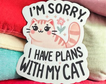 ごめんなさい猫ビニールステッカー、かわいいごめんなさいステッカー