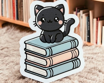 Cat Stickers Roll - Funny Cartoon Black Kitten Cat Stickers Roll - Funny Cartoon Black Kitten