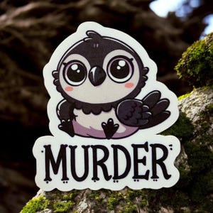 Kawaii Crow & Conspiracy of Ravens Stickers – Sold Individually or Together – Perfect for Crow and Raven Lovers!