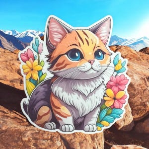 Adorable Kitten Sticker - Perfect for Cat Lovers