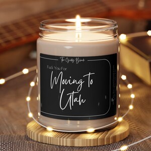 Personalized Moving Away Gift | Funny Candle | Moving to Utah | New Homeowner Moving to New State | Funny Housewarming Gift |