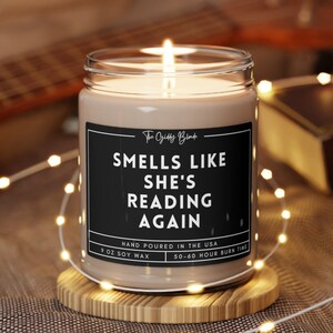 Personalized Reader Gift Funny Candle Birthday Gifts for Her Book Lover Bookstore Library Custom Gift for Friend Avid Reader Bookworm Gift