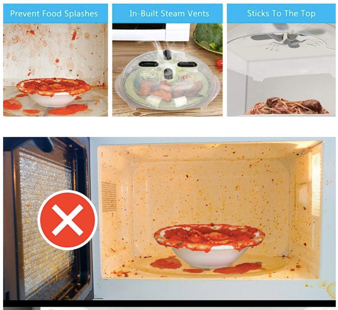 2 Set of Microwave Food Cover Clear Plastic Etsy