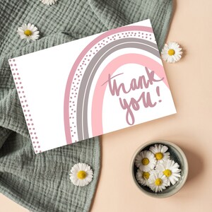 Rainbow Thank You Card | Thank You Card Printable | Calligraphy Thank you Card | Minimalist Thank You | Instant Download | Digital Card