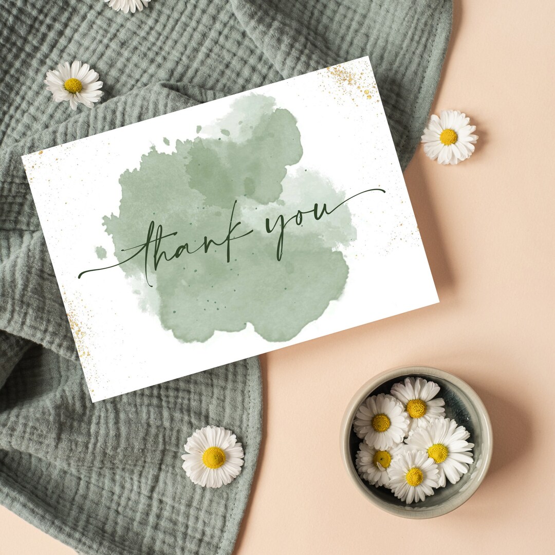 Modern Thank You Card Thank You Card Printable Calligraphy Thank You