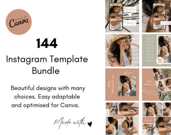 Instagram Templates, Instagram Posts and Stories, Beautiful Designs, Canva, Ready to Download in Canva, Social Media Template Bundle,