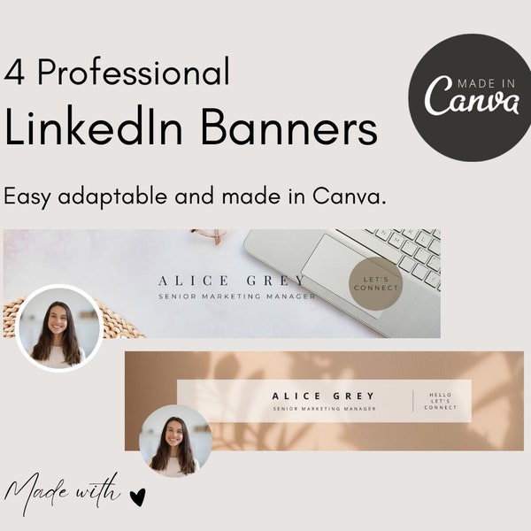 LinkedIn Banner Professional / Ready to Download / Canva Template