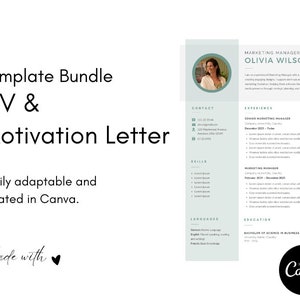 CV and Motivational Letter Template I Clean and Minimalistic