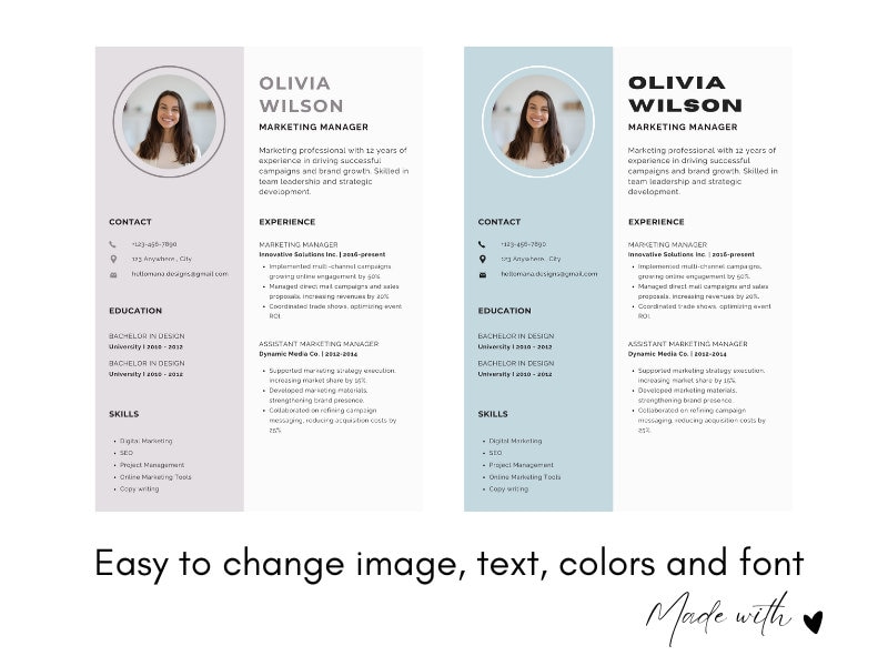 CV & Motivation Letter Bundle / Ready to Download / Canva Template - Etsy