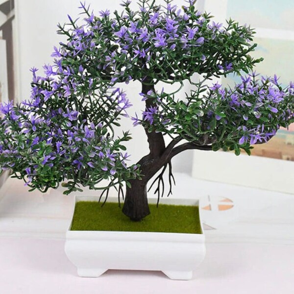 Artificial Plastic Plants Small Bonsai Tree Pot Fake Plant Potted Flower House Decorations