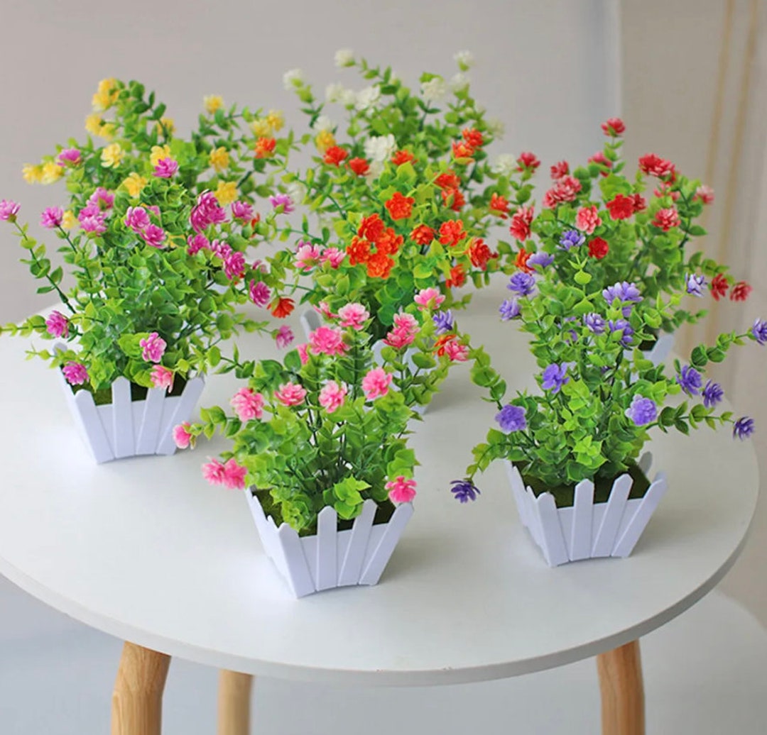 Artificial Plastic Flower Plant Bonsai Creative Flowers Fake Potted