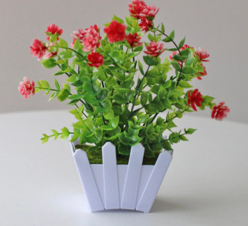 Artificial Plastic Flower Plant Bonsai Creative Flowers Fake Potted