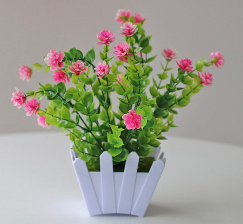 Artificial Plastic Flower Plant Bonsai Creative Flowers Fake Potted