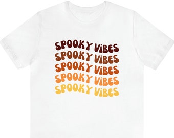 Spooky Vibes Shirt, Spooky Season Shirts, Halloween Vibes Tees, Womens Tee, Women T-Shirts, T-Shirts For Women,  Halloween Tees, Holiday Tee