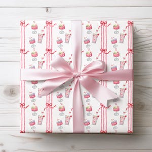 Wrapping Paper, Mahjong Pink Cocktails Chinoiserie Grandmillennial Mahj Jong Party Gift Wrap Birthday Mahjongg Lover, Gift Paper Mahjong