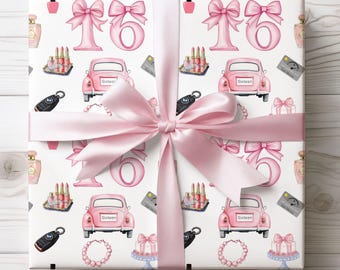 16th Birthday Wrapping Paper, Sweet Sixteen Gift Wrap