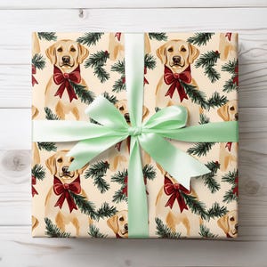 Labrador Retriever Christmas Wrapping Paper, Yellow Lab Holiday Gift Wrap, Dog Lover Wrap, Family Pet Lab Xmas Wrap for Presents