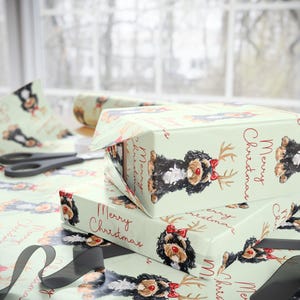 Christmas Bernedoodle Dog Holiday Wrapping Paper, Labradoodle Gift Wrap, Dog Lover Wrap Xmas Wrap, Pet Dog Owner Gift, Festive Gift Wrap, image 2