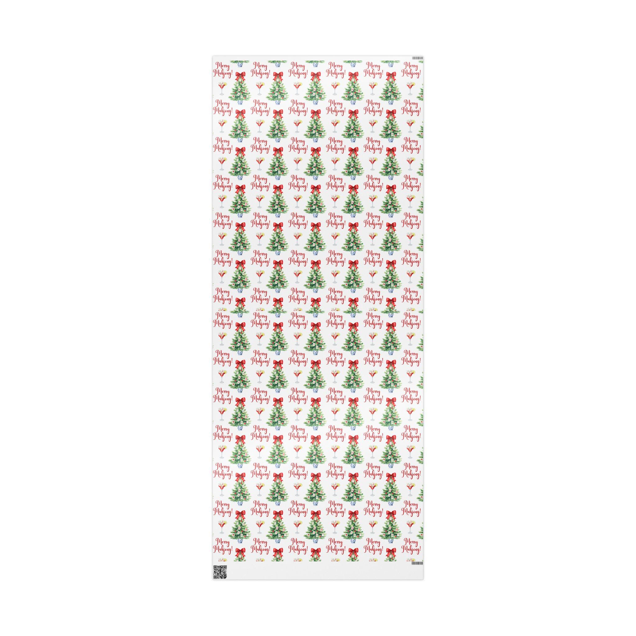 Mahjong Wrapping Papers, Xmas Gift Wrap, Holiday Tile Game Mahj Paper, Christmas Wrapping Paper, Luxury Wrap, Mahjongg League Gift Exchange