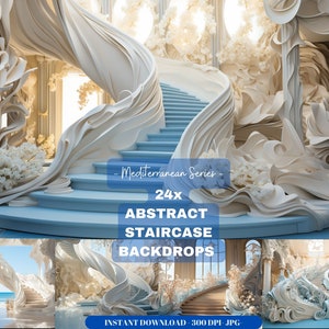 Abstract Staircase Wedding Backdrop Maternity, Portrait Photography, Mediterranean, Stairs Backgrounds, Staircase Wedding Maternity Prop