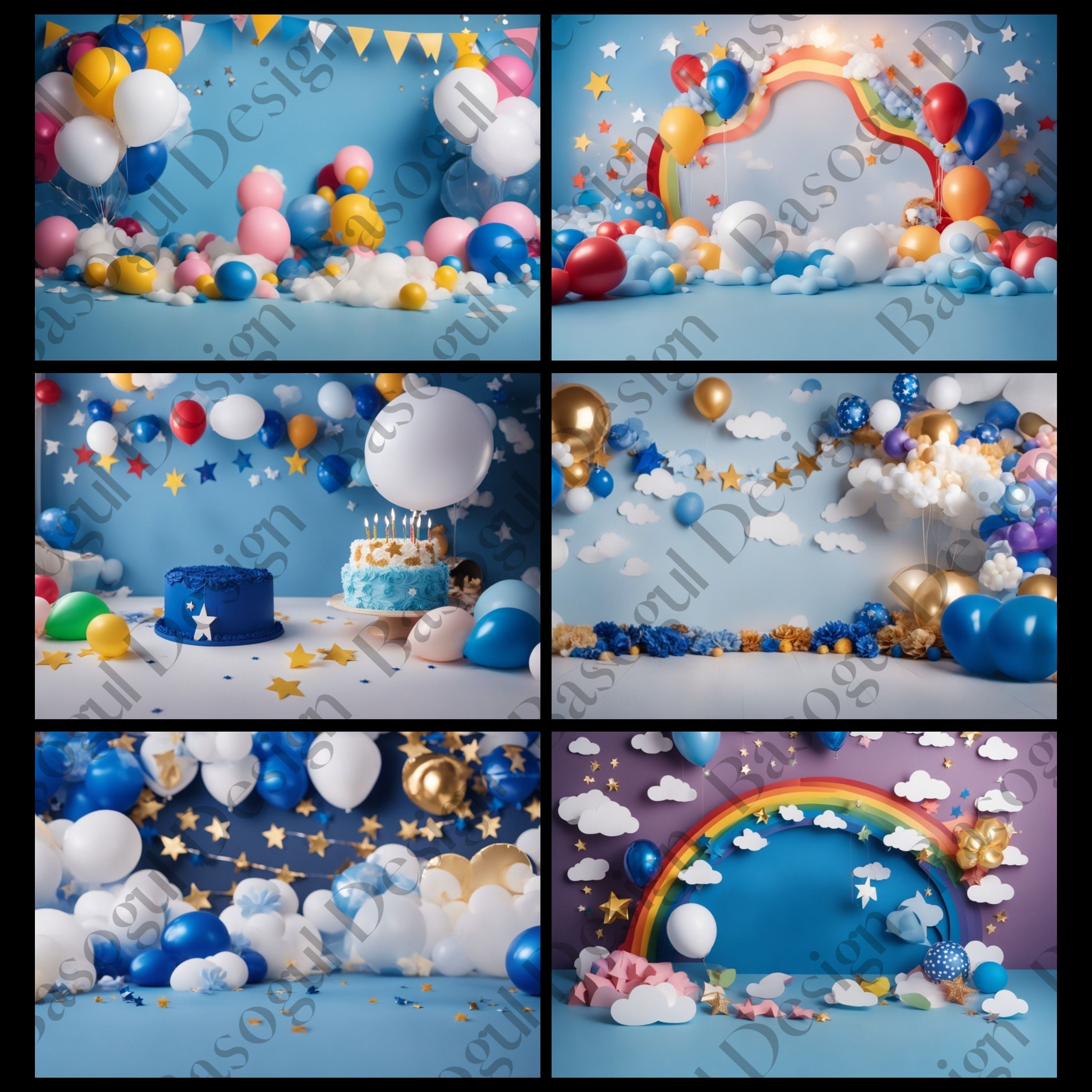 Baby Birthday Party Digital Backdrop Photography Background Birthday ...