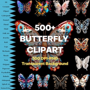 Butterfly Clipart PNG, steampunk butterfly clipart, solarpunk, jewelery, stained glass, floral butterfly, cyberpunk butterfly clipart