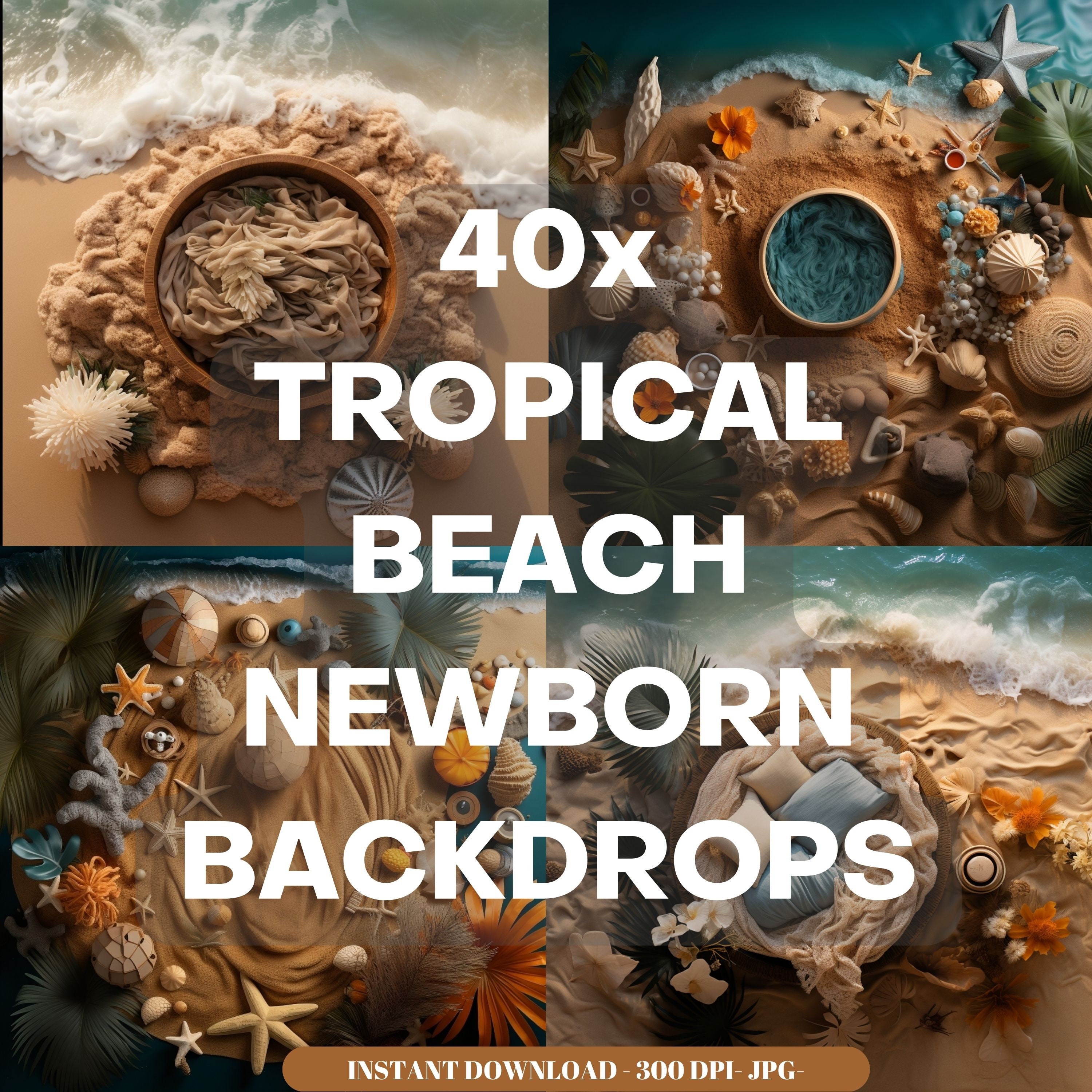 Beach Newborn Digital Backdrop Tropical Beach Newborn Prop Girl Boy Beach Newborn Digital Backdrop Tropical Beach Newborn Prop Girl Boy