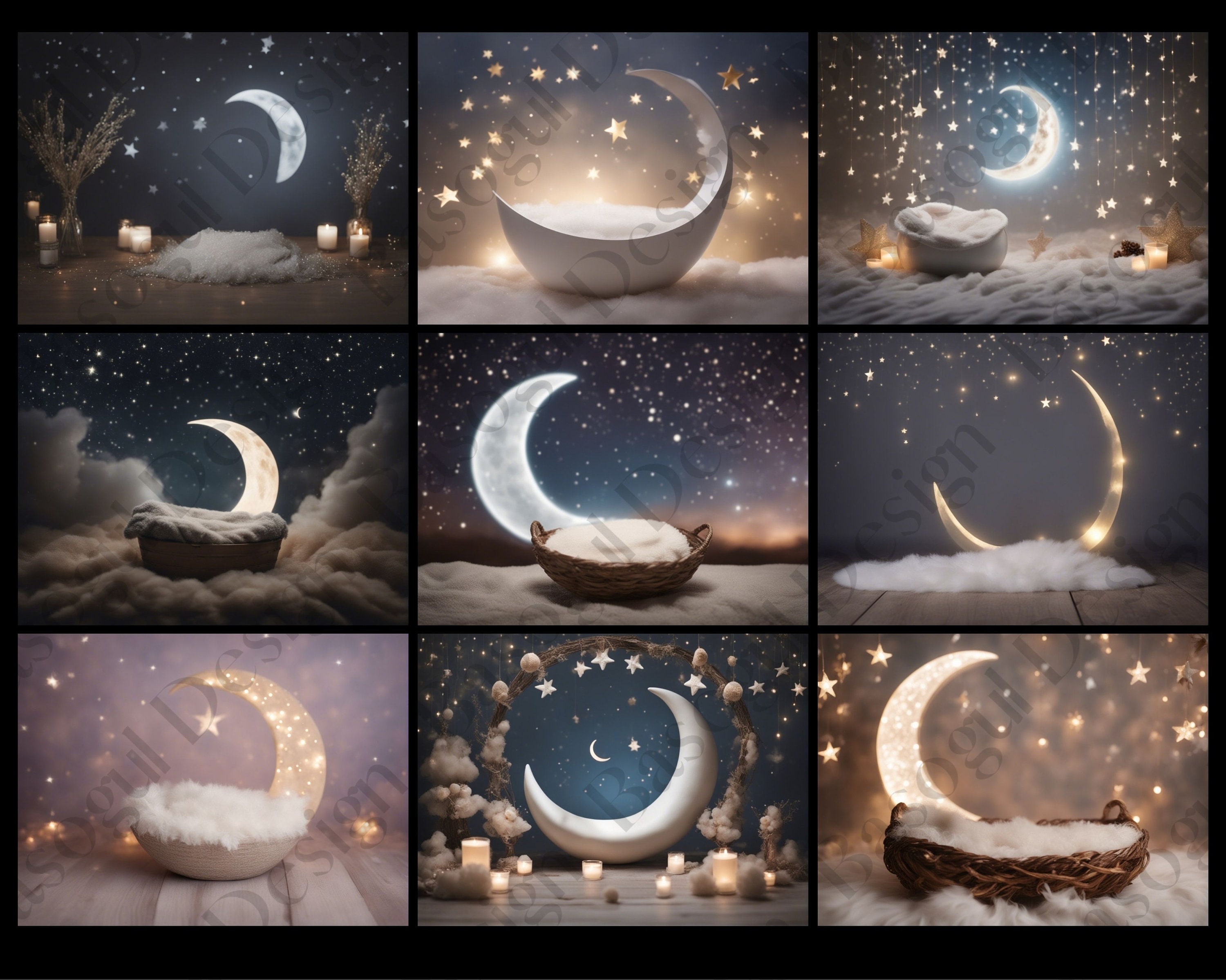 Moon Newborn Digital Backdrop newborn DIGITAL Etsy