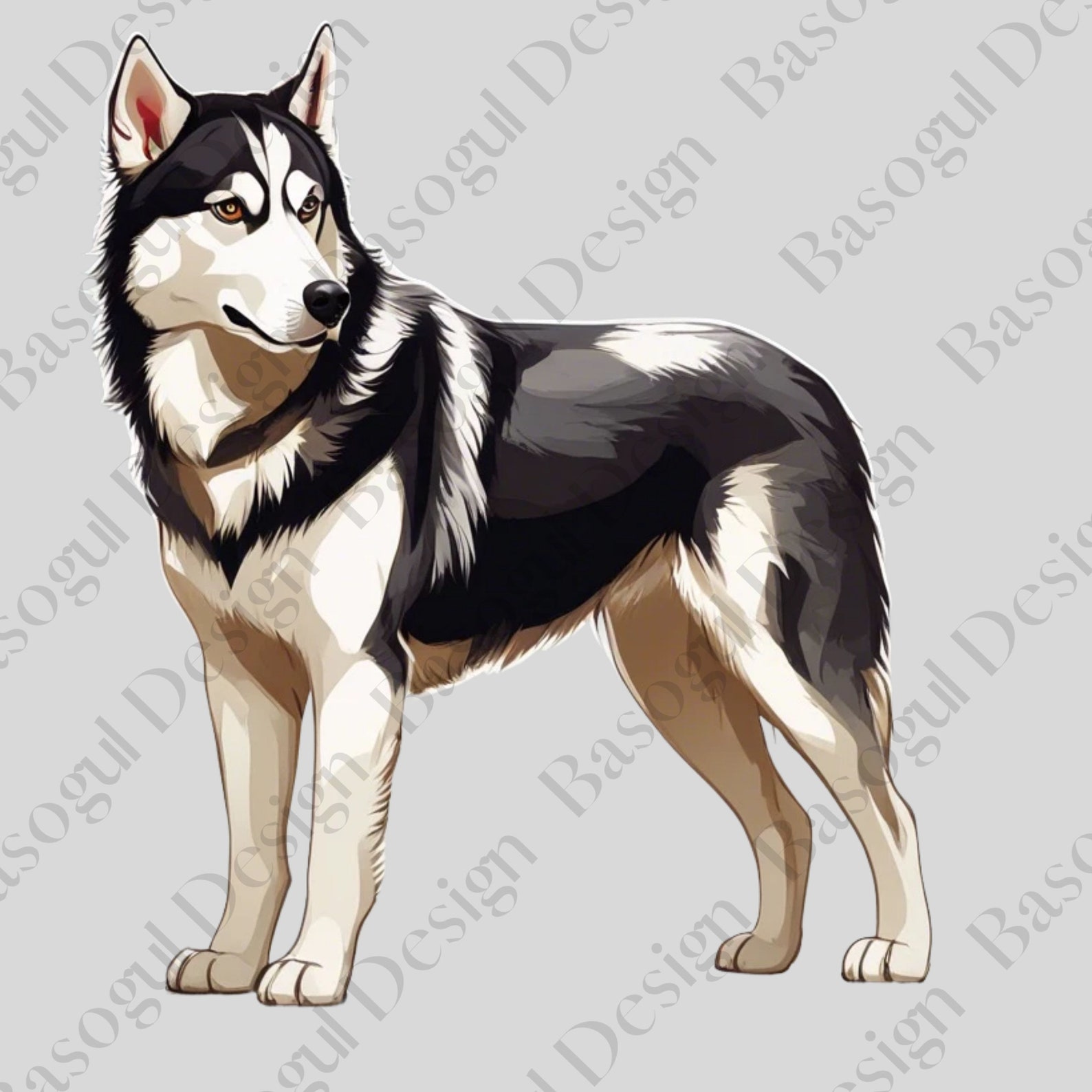 Siberian Husky Clipart Png Dog Clipart Printable Siberian Husky Head ...