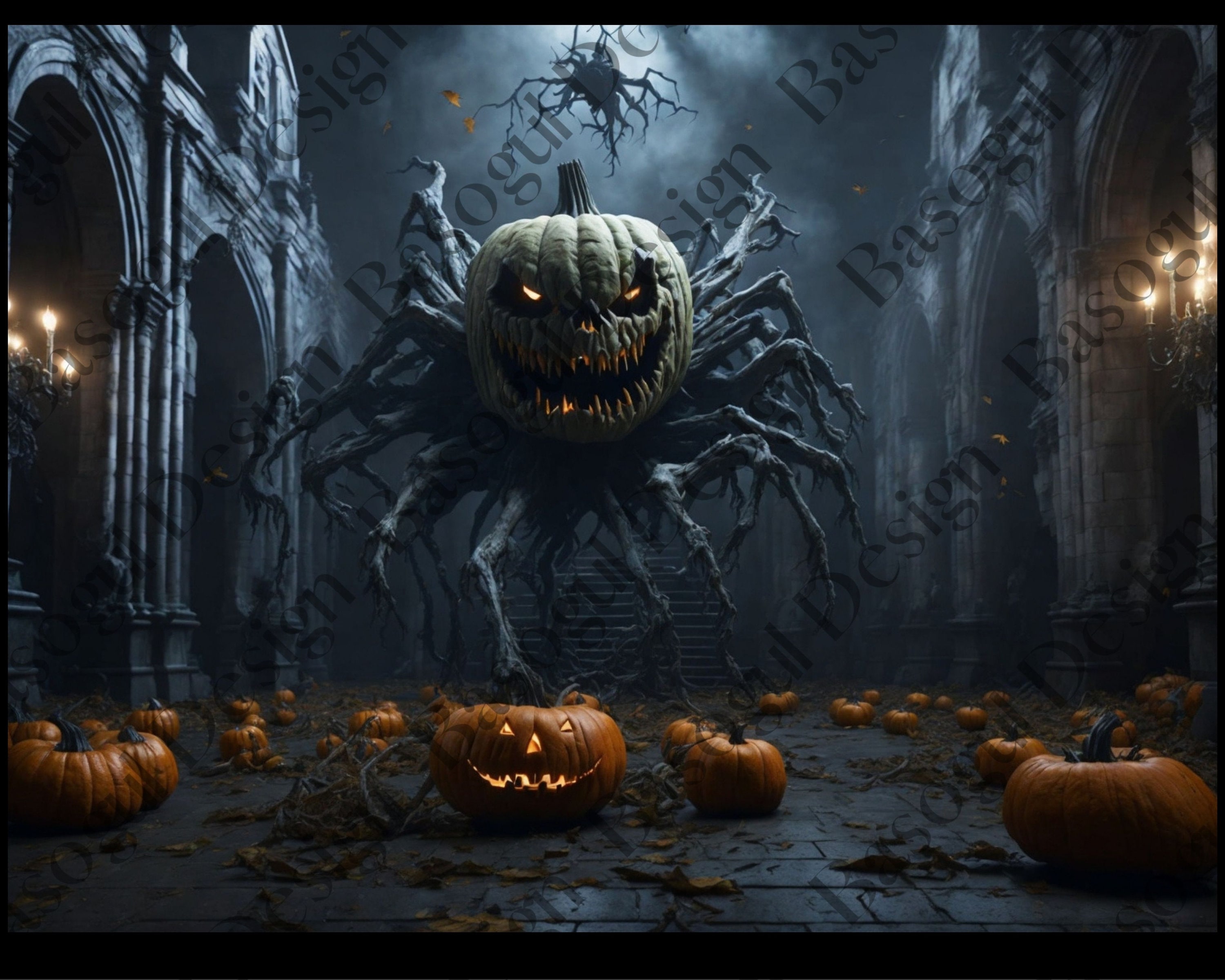 Halloween Backdrop Pumpkin Monster: "halloween DIGITAL Backdrop" Monster Background Halloween ...