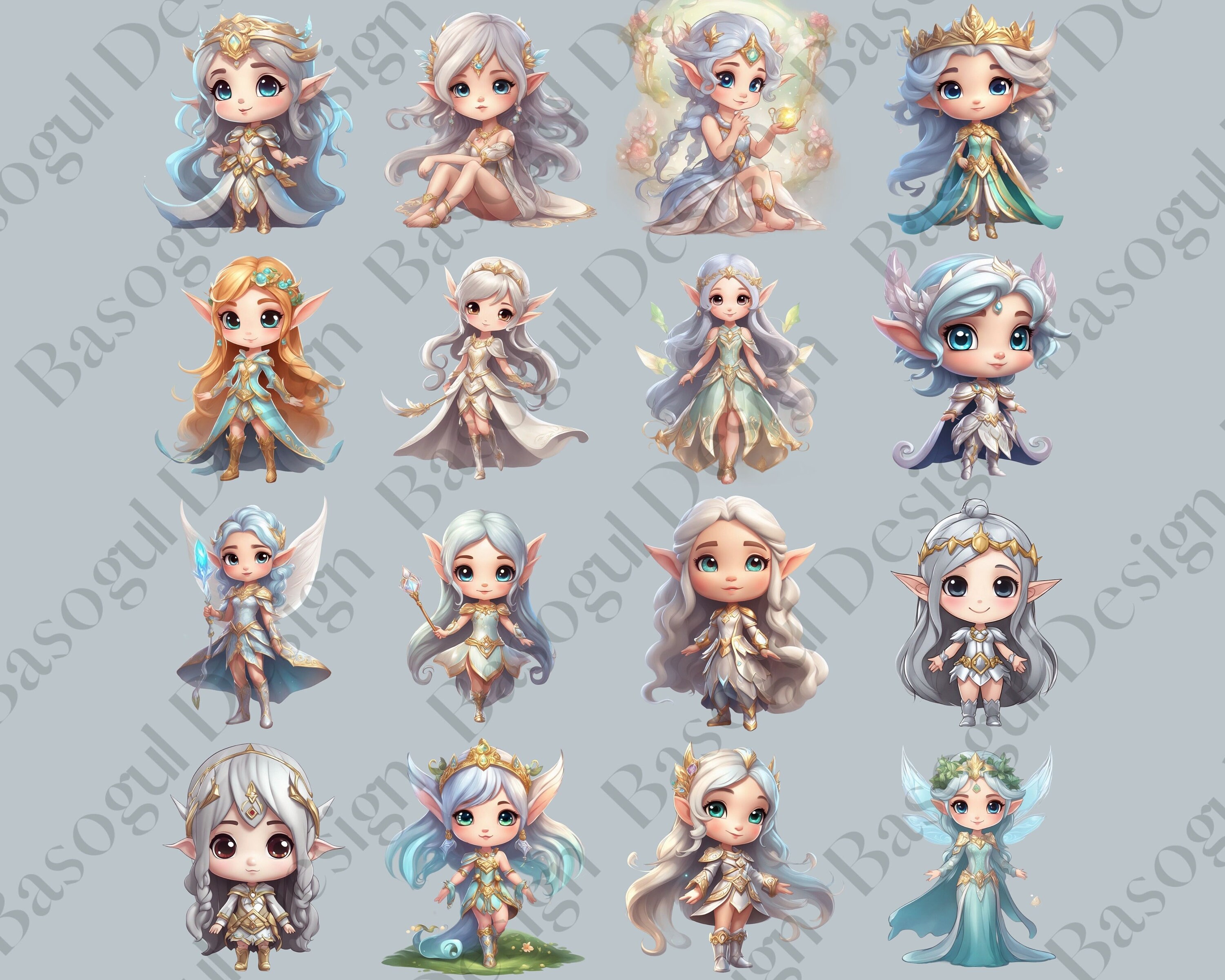 Chibi Elf Ranger Chibi Elven Princess Clipart Png: chibi PRINCESS Clipart 3d Little Girl ...