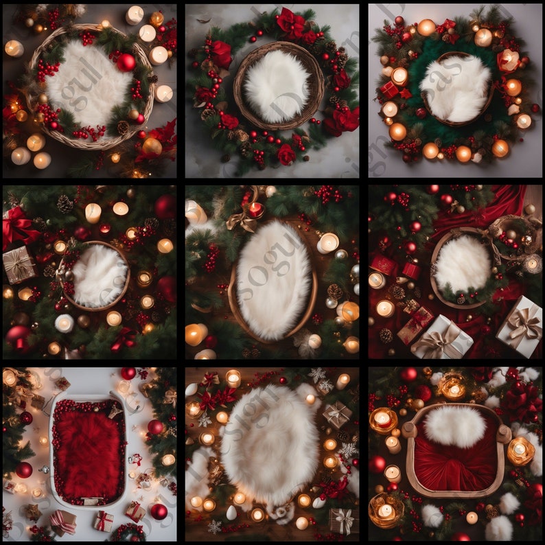 Christmas Newborn Digital Backdrop Photography Background Newborn Baby