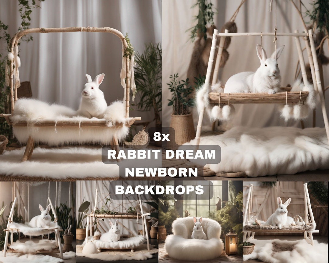 Rabbit Newborn Digital Backdrop, Baby, Girl, Boy, Newborn Photo Shoot ...