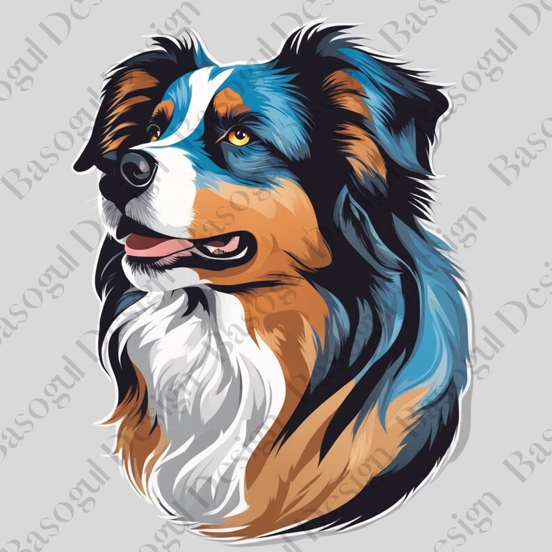 Australian Shepherd Clipart Png Dog Clipart Printable Australian ...