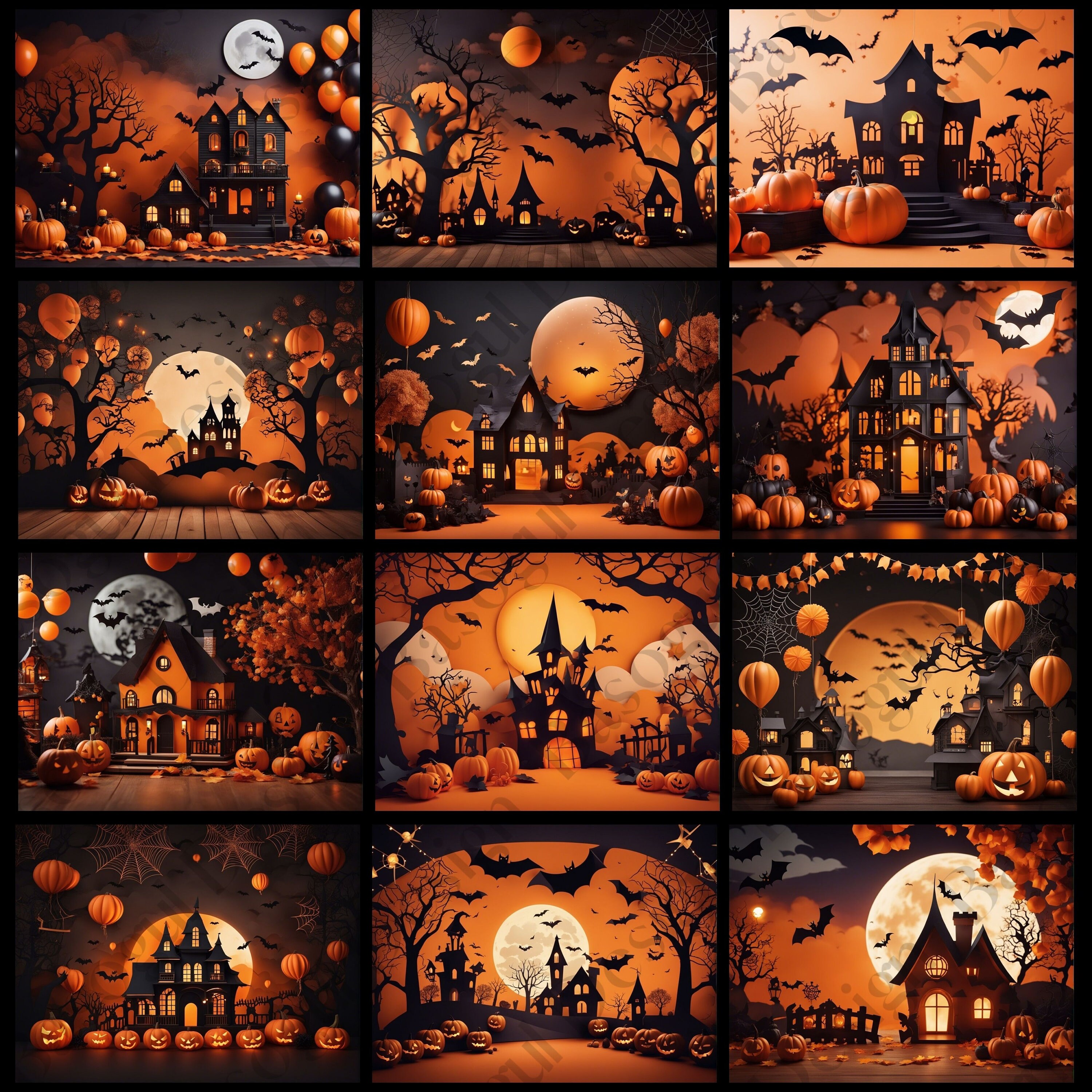 Halloween Party Backdrop: halloween DIGITAL Backdrop Halloween Party ...