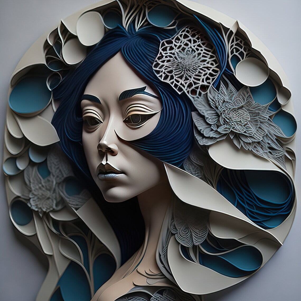 4 Files Vietnamese Lady Paper Quilling Set Printable AI Etsy