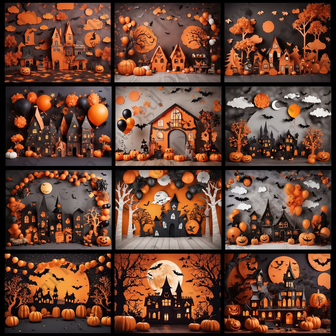 Halloween Party Backdrop: halloween DIGITAL Backdrop Halloween Party ...