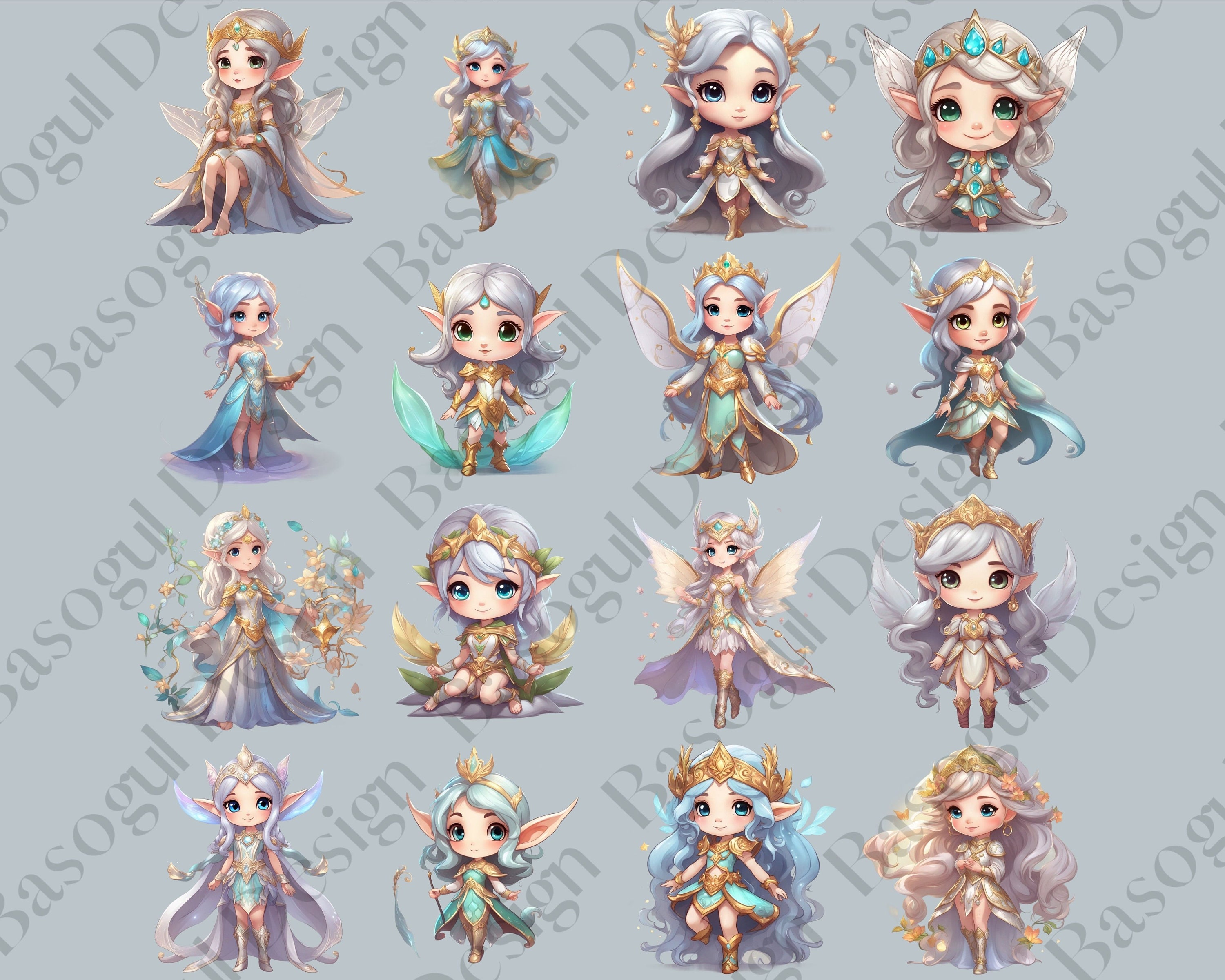 Chibi Elven Princess Clipart Png: chibi PRINCESS Clipart 3d Little Girl ...