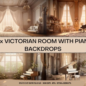 Piano Wedding maternity backdrop, Victorian Room wedding backdrop, Victorian Piano background, Piano wedding maternity prop